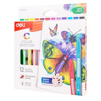 Lápis Cera Plastico Triangular Deli Color Emotion Ec20000 | 12 cm | 12 - 1