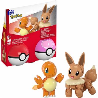 Mega Pokemon Construx Pokebola Charmander & Eevee Mattel | 40 Peças - 1