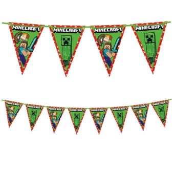 Bandeirolas Decorata Party Minecraft | Comprimento | 2,30m - 1