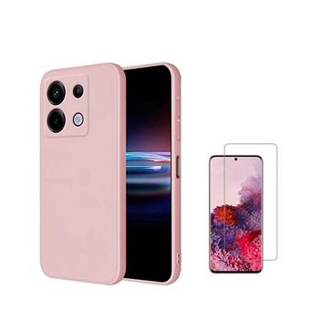 Kit Vidro Temperado Cleargorilasglass + Capa Proteção Traseira Silicone GIFT4ME para Xiaomi Redmi Note 13 Pro 4G | Rosa - 1