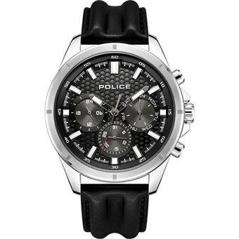 Relógio Homem Police PEWJF2204101 | Aço Prateado com Pulseira de Couro Preta - 1