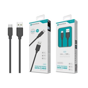 Cabo de Dados Smart NOVOTECK S-007 Micro USB 2.4A | 1 m 22 - Preto - 1