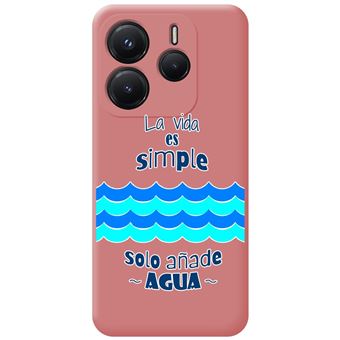 Capa TUMUNDOSMARTPHONE de silicone líquido rosa para Xiaomi Redmi Note 14 4G Desenhos de água Design - 1