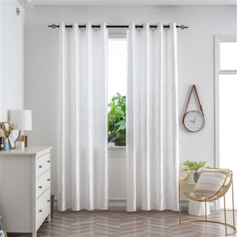 Cortina jacquard BOD HOME | com folhagem branca | 140x260cm  | individual - 1