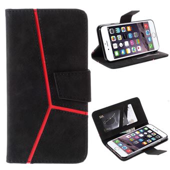 Capa PU splicing preto para Apple iPhone 8 Plus/7 Plus