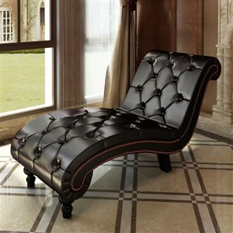 Chaise Longue Vidaxl Couro Artificial Castanho 145x52 cm - 1