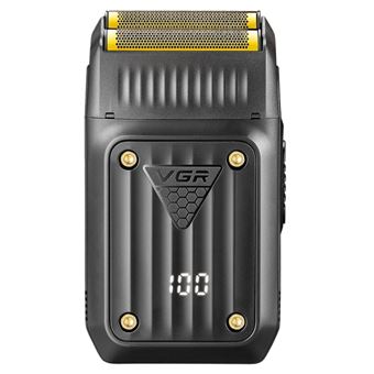 Barbeador Pro Homem VGR V363 | Dupla Rede Titânio Flutuante LED USB | Cinza - 1