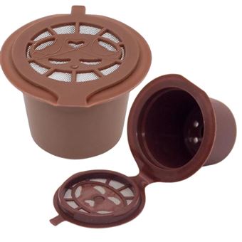 Pack 6 Cápsulas reutilizáveis Antiimpacto para Nespresso Latissima Pro | Castanho - 1