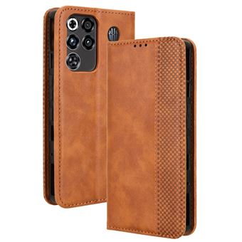 Capa FOXDOCK para ZTE nubia RedMagic 11 Pro Plus | Fecho Magnético | Estampado Vintage | Pele PU | Compartimentos para Cartões | Castanho - 1
