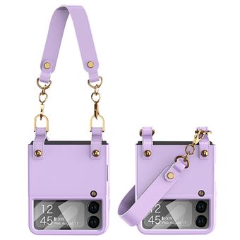 Capa e TPU Magunivers para Samsung Galaxy Z Flip3 5G Ultra Slim PC Phone Case with Hand Strap - roxo - 1