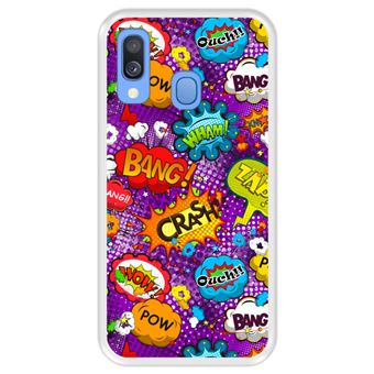Capa Tpu Hapdey para Samsung Galaxy A40 2019 | Design Padrão de Bolhas Em Quadrinhos - Transparente