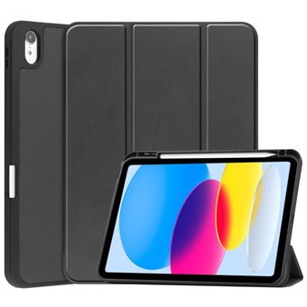 Capa PU função de despertar/sono automático com porta tripla e porta caneta Magunivers para iPad 10.9 (2022) - preto - 1
