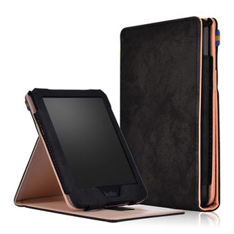 Capa PU Magunivers inteligente vertical com a mão preto para Kobo Clara HD - 1