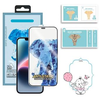 Pelicula Headcase® em Vidro Temperado Anti Estático Óleo Fóbico Preto para Apple iPhone 14 Plus - 1