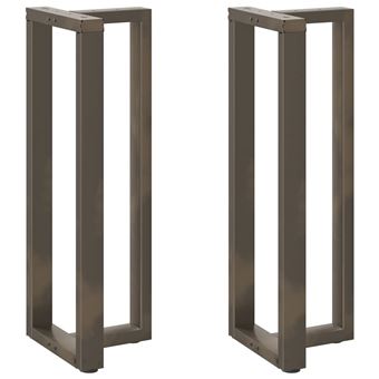 Pernas para mesa de bar vidaXL | 2 Peças | forma de T | 50x35x(110-111) cm | aço natural - 1