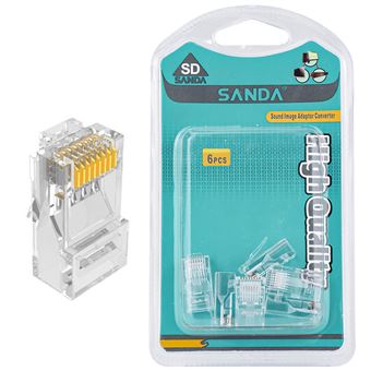 Conector Sanda SD-7277 Ponta de Ficha de Rede RJ45 8-Pins - Transparente - 1