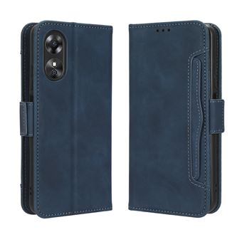 Capa FOXDOCK Protetora para OPPO A17 | Suporte e Flip de couro PU | À Prova de Choque | Azul - 1