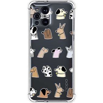 Capa Tumundosmartphone de silicone anti-choque para Oppo Find X3 Pro 5G com design de cachorro de desenho animado - 1