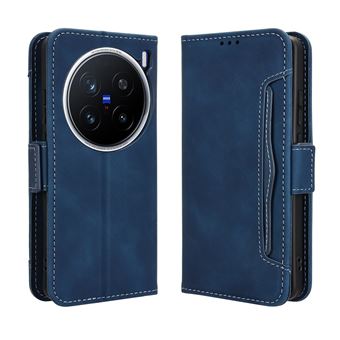 Capa FOXDOCK Protetora para VIVO X200 Pro 5G | Suporte e Flip de couro PU | À Prova de Choque | Azul - 1