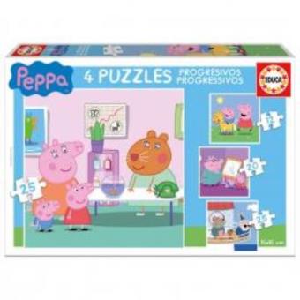 Puzzle Educa s Progressivos Peppa Pig 12-20-25-25 Peças - 1