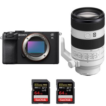 Sony A7C II Preto + FE 70-200mm f/4 Macro G OSS II + 2 SanDisk 64GB Extreme PRO UHS-II SDXC 300 MB/s + PDF MCZ DIRECT - 1
