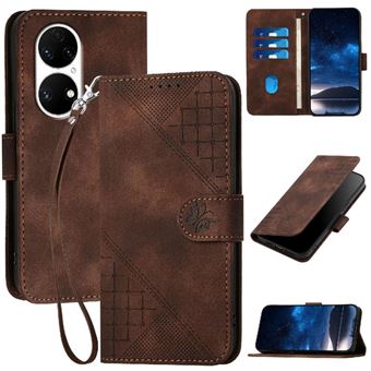 Capa Livro ZURSANA para Huawei P50 Pro | Couro PU Premium Magnético | Porta-cartões | Suporte | Castanho - 1