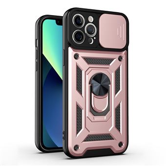 Capa e TPU controle deslizante da câmera, à Prova de Choque, Anti-queda com Suporte de Dourado Rosa para iPhone 13 Pro Max 6.7'' - 1