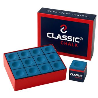 Caixa 12 Giz para Bilhar Classic - Azul - 1