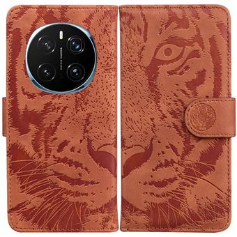 Capa ZURSANA para Honor Magic7 Pro | Flip | Couro Sintético | Estampa de Tigre | Espaços para Cartões | Castanho - 1