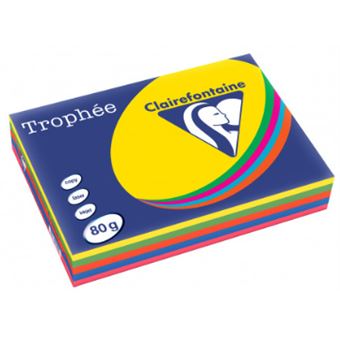 Papel para Impressão Clairefontaine 1708C | Azul, Verde, Laranja, Rosa, Amarelo - 1