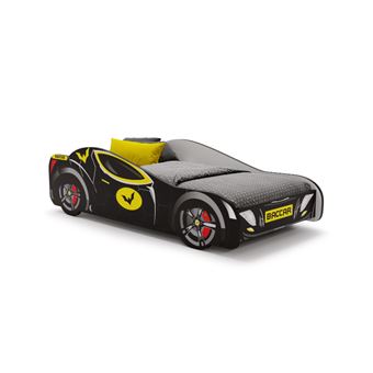 Cama de criança com colchão e estrado incluídos Kobi Bat Car Black | 140 x 70 cm - 1