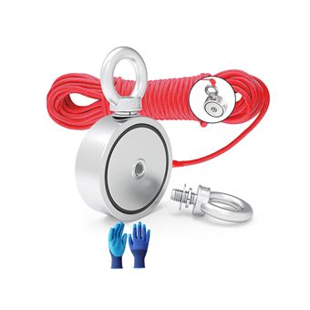 Íman Neodímio Powmag +  Corda e Luvas | 415kg - 1