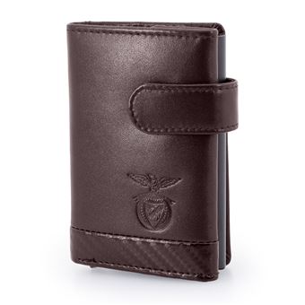 Porta-Cartões SL Benfica com Ejector de Alumínio | Carbono | Castanho - 1