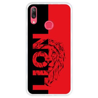 Capa Hapdey para Huawei Y7 2019 - Y7 Prime 2019 Design Leão Vermelho e Preto em Silicone Flexível e TPU