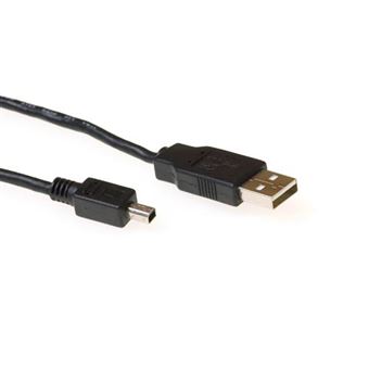 Cabo Usb ACT USB 2.0 A - 4 pin Mini B | Preto - 1