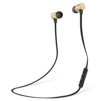 Auscultadores Intra-Auriculares Bluetooth Avizar | Comando + Microfone - Preto/Dourado - 1