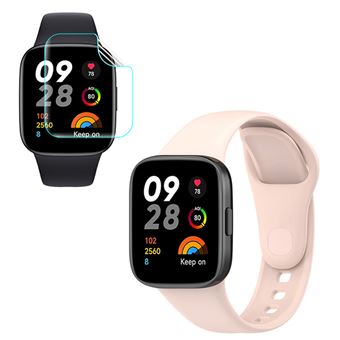 Kit Phonecare Bracelete SmoothSilicone + Película de Hydrogel para Xiaomi Redmi Watch 3 Active - Rosa - 1