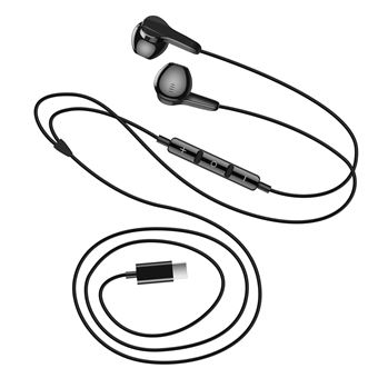 Auriculares com fio magnético LinQ | Microfone incorporado | Preto - 1