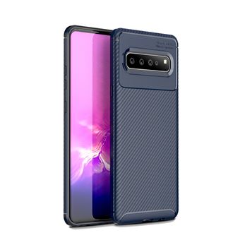 Capa Magunivers de TPU Fibra de Carbono Anti-Queda Azul para Samsung Galaxy S10 5G