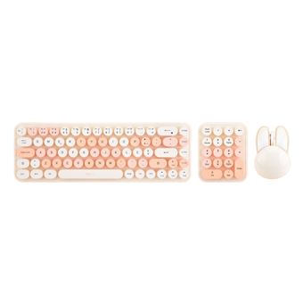 Teclado Wireless + Rato MKPlus TG8118WILDE | Rosa, Branco - 1