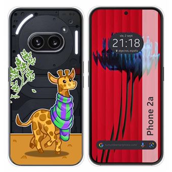 Capa de silicone TUMUNDOSMARTPHONE para Nothing Phone 2a 5G | transparente desenhos girafa - 1
