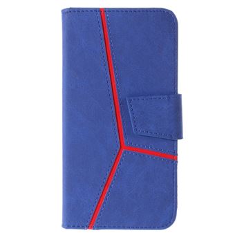 Capa PU splicing azul para Apple iPhone 8 Plus/7 Plus