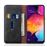 Capa PU cavalo louco auto-absorvido vintage preto para Samsung Galaxy A50_3