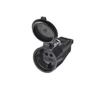 Ficha Fêmea Borracha Preta com Tampa Martin Kaiser para Cabo Arraial Kaiser 553 - 1