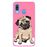 Capa Hapdey para Samsung Galaxy A40 2019 Design Pug Bebé a Posar em Silicone Flexível e TPU Cor-de-Rosa_0