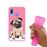 Capa Hapdey para Samsung Galaxy A40 2019 Design Pug Bebé a Posar em Silicone Flexível e TPU Cor-de-Rosa_3