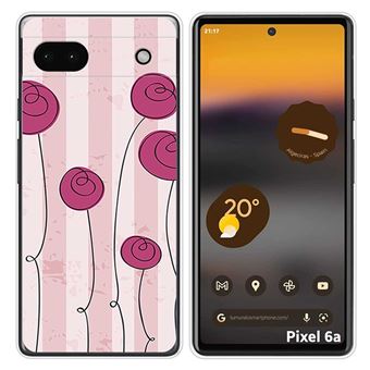 Capa Tumundosmartphone de silicone para Google Pixel 6A design Desenhos de flores vintage - 1