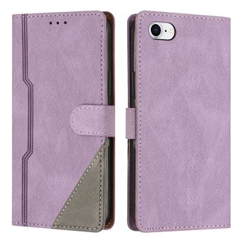 Capa FOXDOCK para iPhone 7/8/SE | Fecho Magnético | Pele TPU Macia | 3 Compartimentos para Cartões | Função de Suporte | Roxo - 1