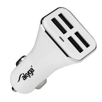 Carregador de dispositivos móveis Akyga Car charger AK-CH-09 6800mA 4xUSB white Automático Branco