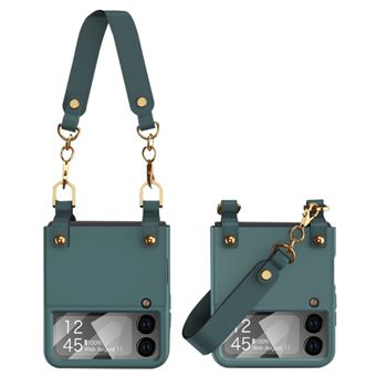 Capa e TPU Magunivers para Samsung Galaxy Z Flip3 5G Ultra Slim PC Phone Case with Hand Strap - verde - 1